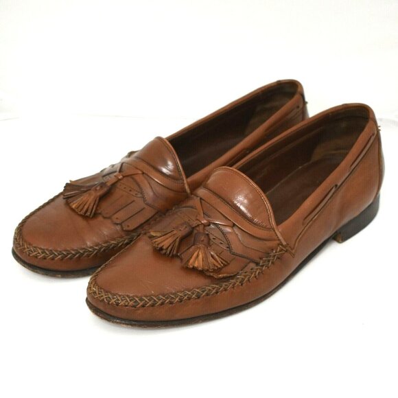 Johnston and Murphy Brown Tassel Kiltie Loafer Mens 10N Brown Handcrafted #8134 - Picture 3 of 8